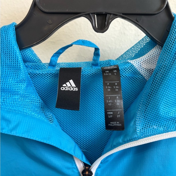 Adidas Blue and White Windbreaker Jacket - Picture 2 of 5